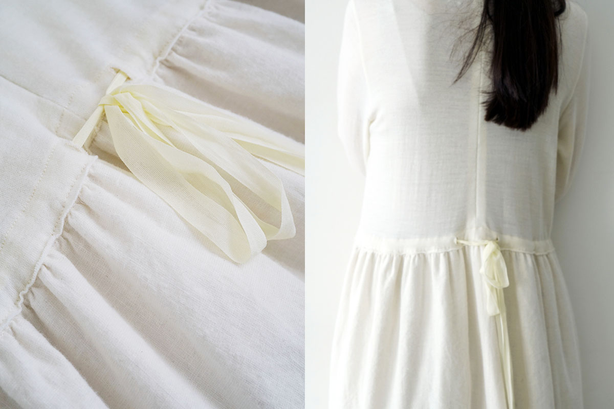Mochi モチ panel dress[ma24-op-03/off white]パネルドレス