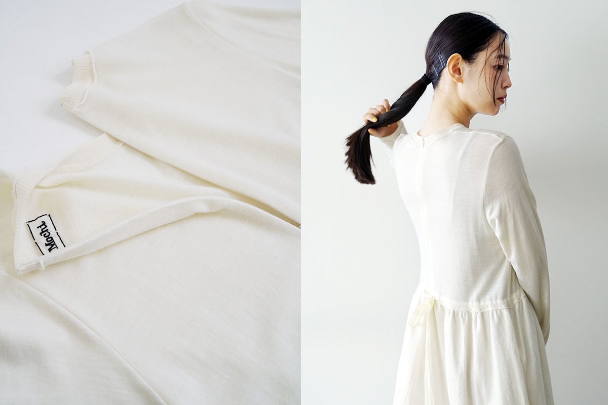 Mochi モチ panel dress[ma24-op-03/off white]パネルドレス