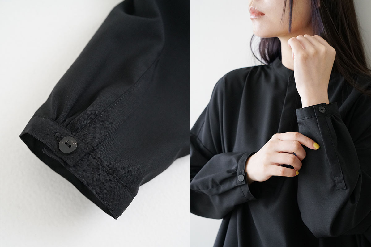 Mochi モチ pullover dress[ma24-op-01/black]プルオーバードレス