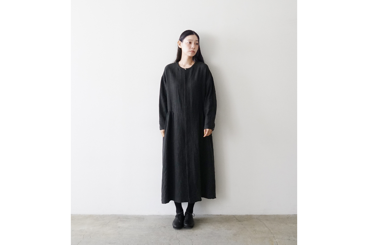 Mochi モチ side gather dress[ma24-op-02/black]サイドギャザードレス