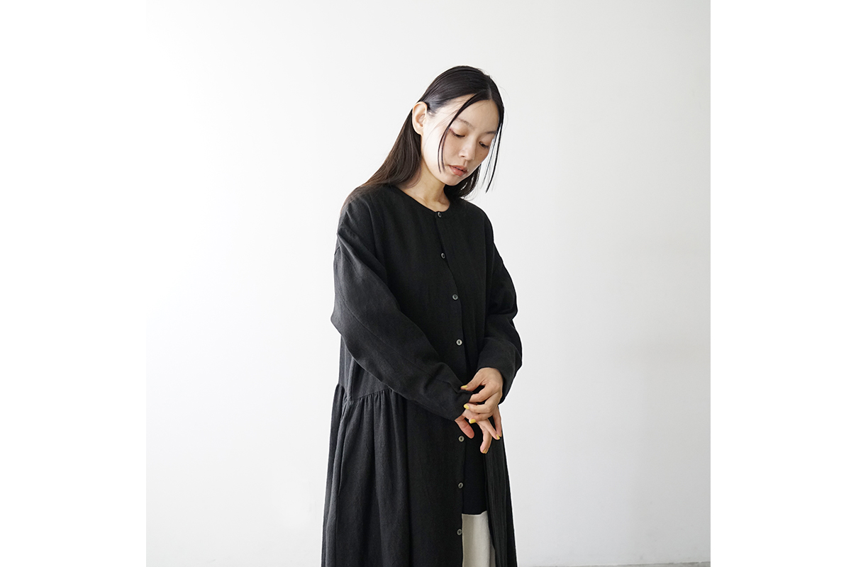 Mochi モチ side gather dress[ma24-op-02/black]サイドギャザードレス