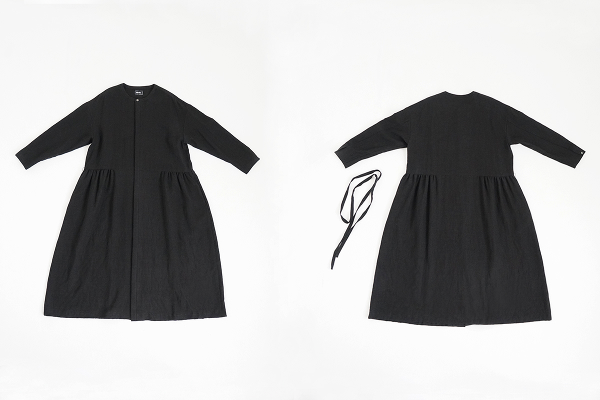 Mochi モチ side gather dress[ma24-op-02/black]サイドギャザードレス