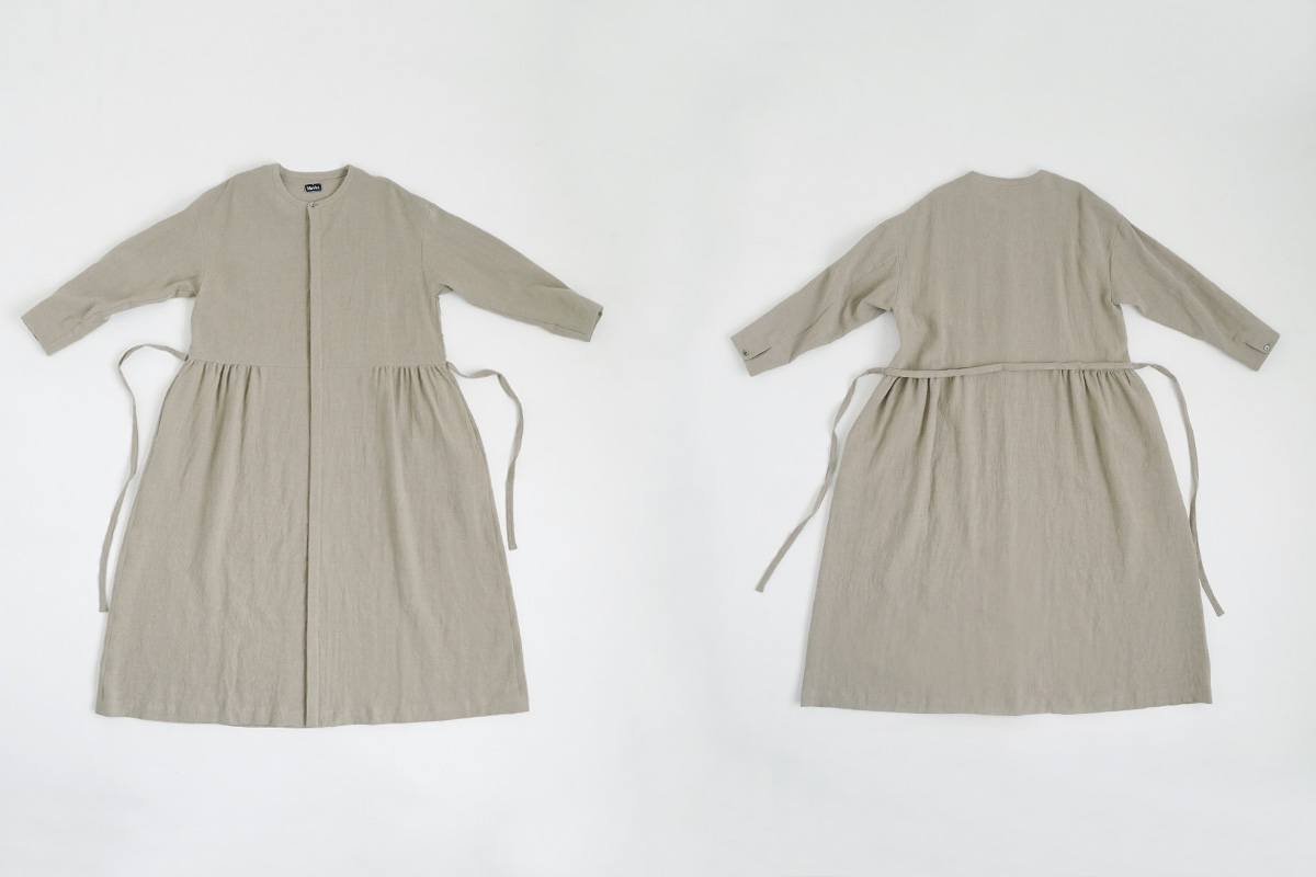 Mochi モチ side gather dress[ma24-op-02/beige]サイドギャザードレス