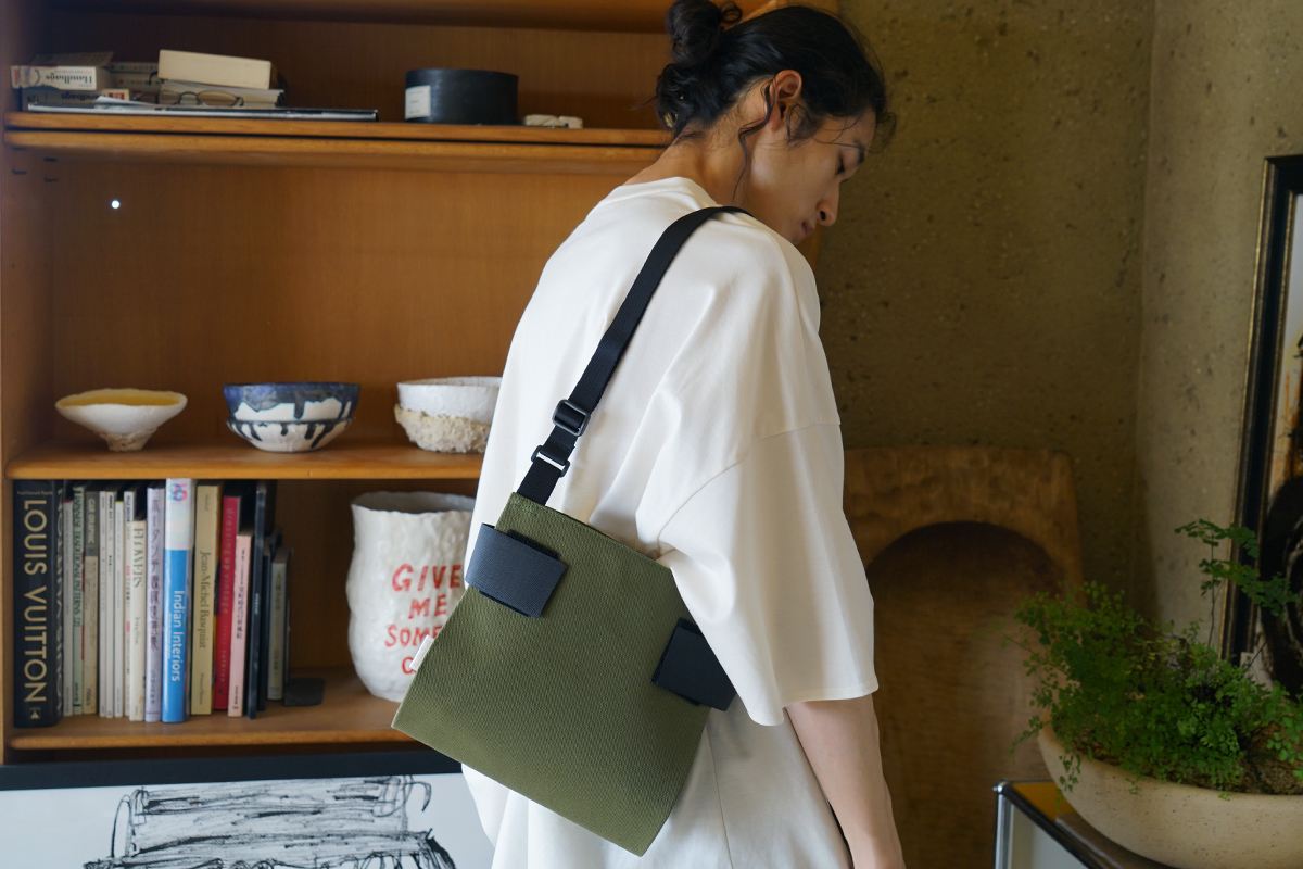 macromauro  マクロマウロ WRAP BAG SHOULDER CANVAS S(KHAKI)