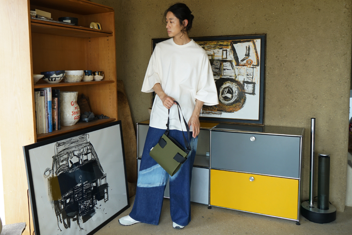 macromauro  マクロマウロ WRAP BAG SHOULDER CANVAS S(KHAKI)
