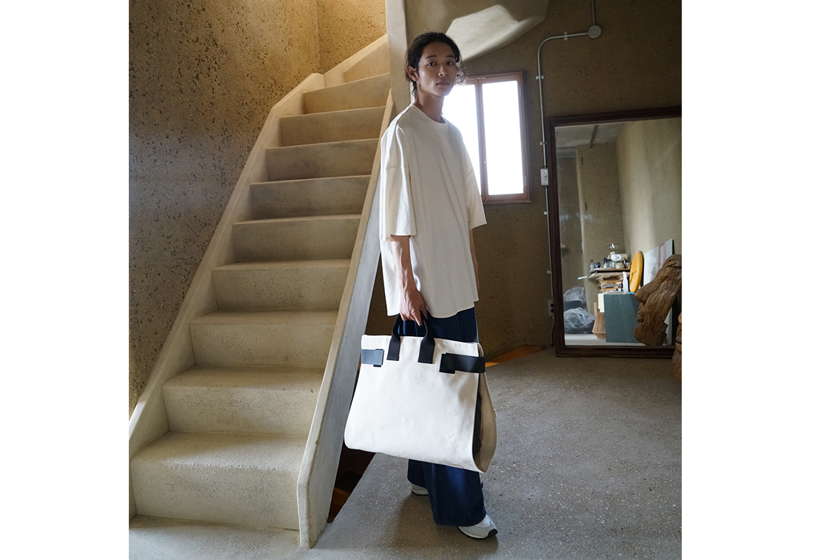 macromauro  マクロマウロ WRAP BAG TOTO CANVAS L(NATURAL)
