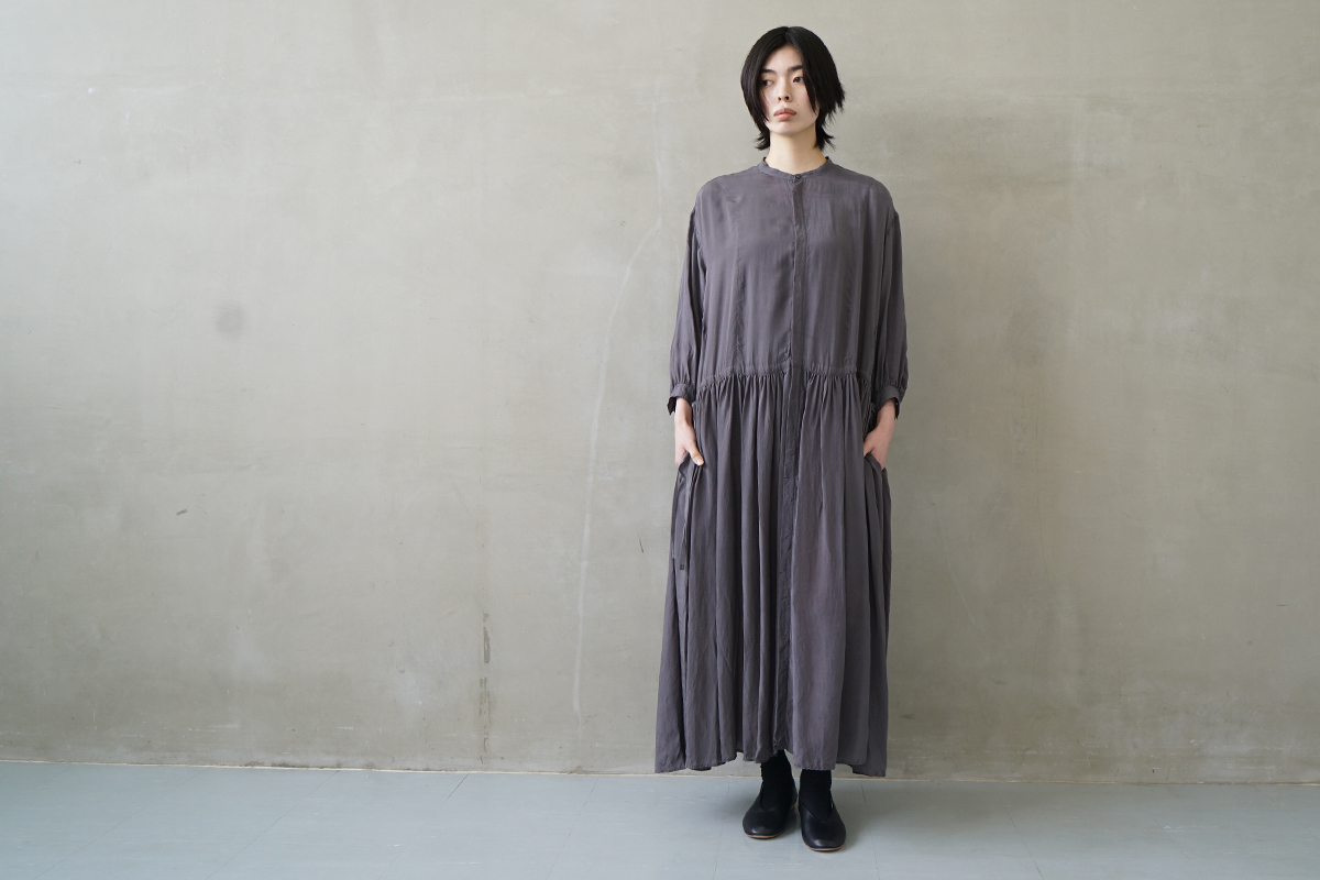 suzuki takayuki スズキタカユキ dropped-torso dress [A251-21/slate 