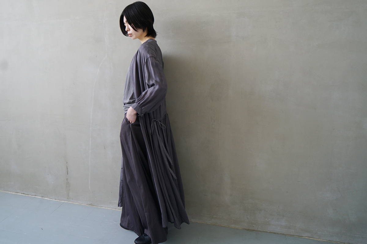suzuki takayuki スズキタカユキ dropped-torso dress [A251-21/slate 