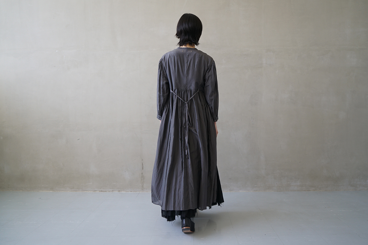 suzuki takayuki スズキタカユキ gathered dress [T001-16/slate grey]