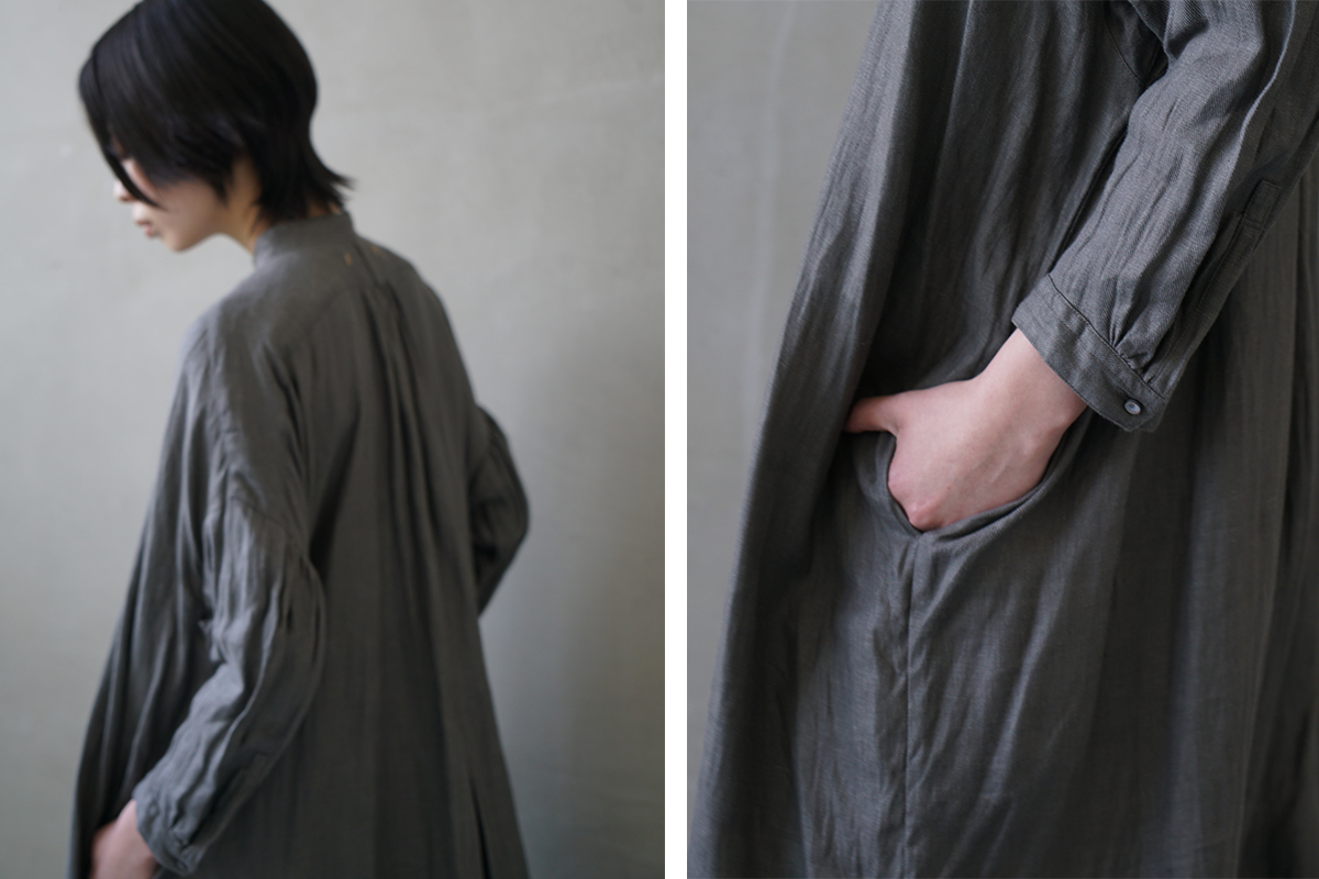 suzuki takayuki スズキタカユキ peasant dress I [A251-22/moss grey]