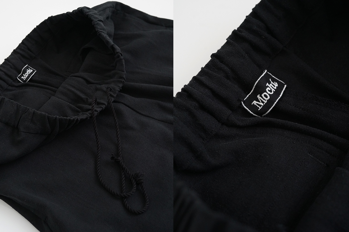 Mochi モチ silk linen tapered easy pants [black] テーパードパンツ 