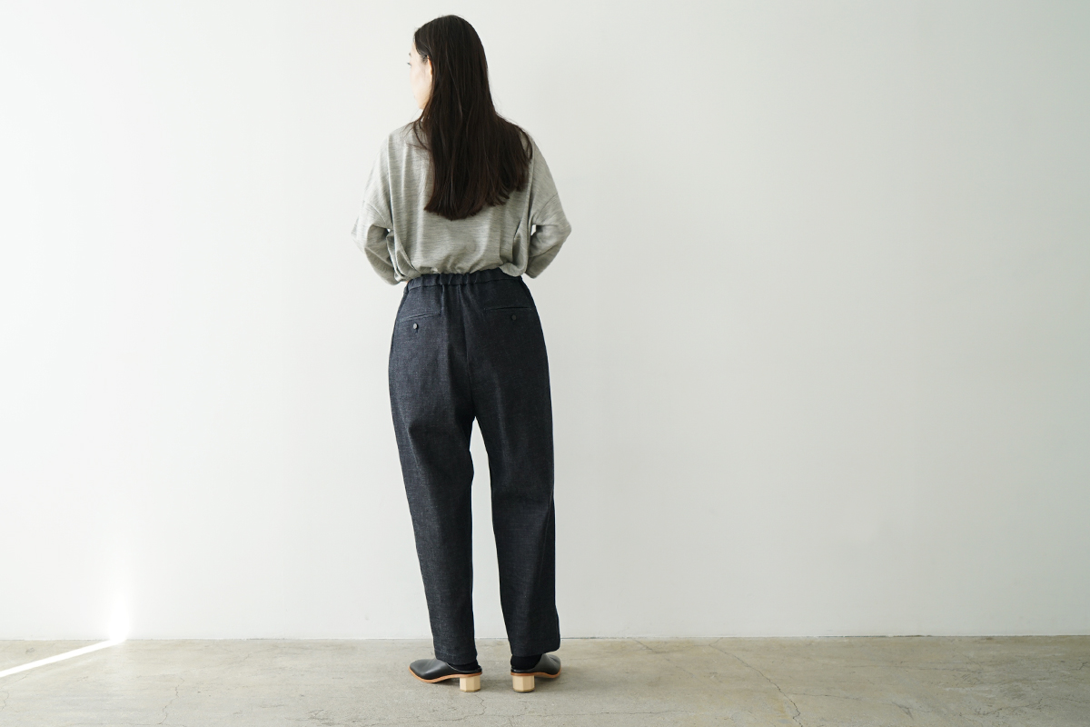 Mochi モチ denim tapered easy pants デニムテーパードパンツ 