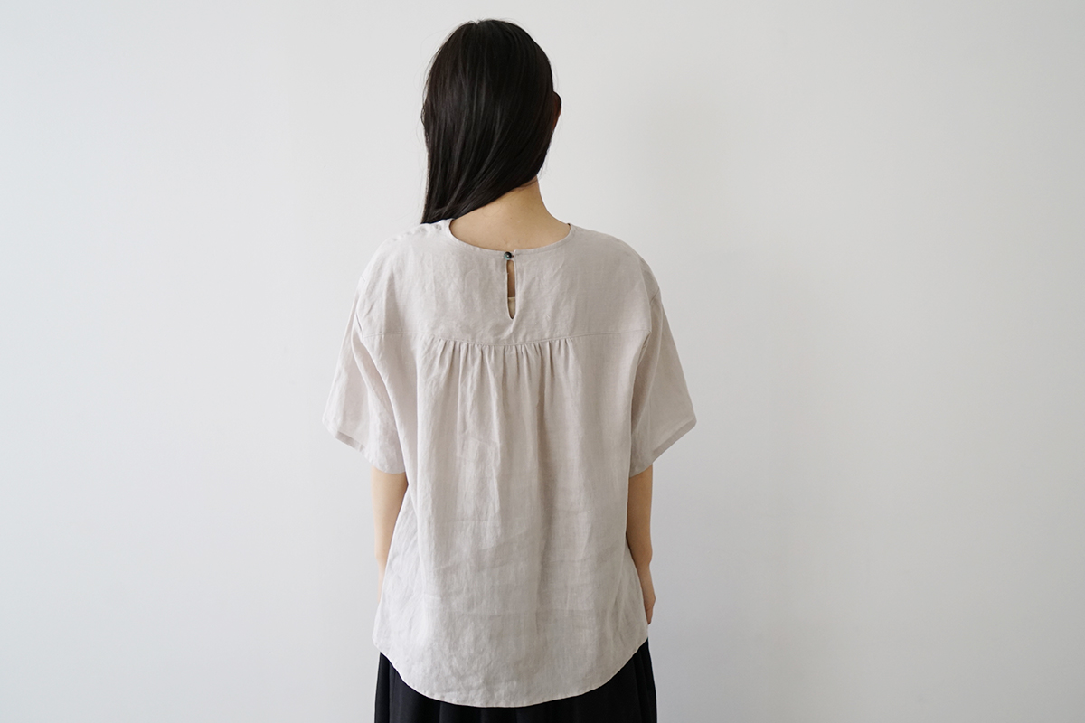 Mochi モチ pullover blouse [sand] フレンチリネンブラウス 