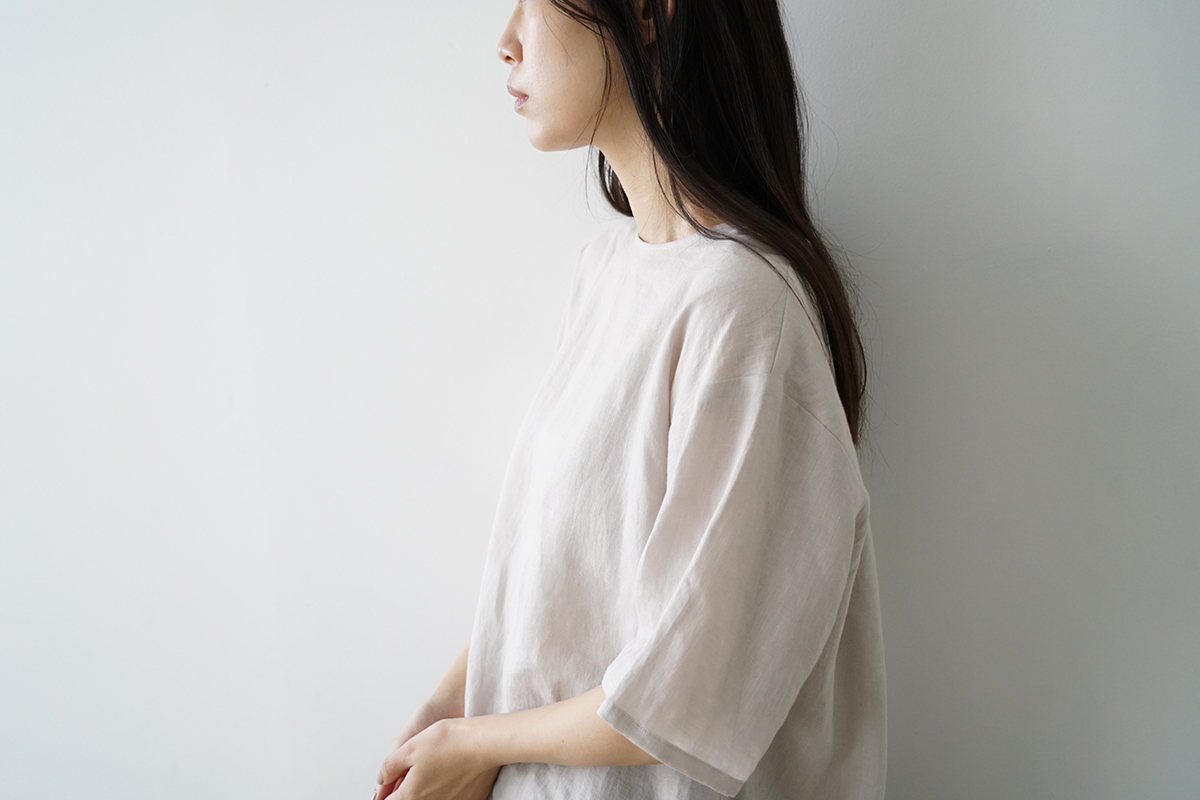 Mochi モチ pullover blouse [sand] フレンチリネンブラウス 