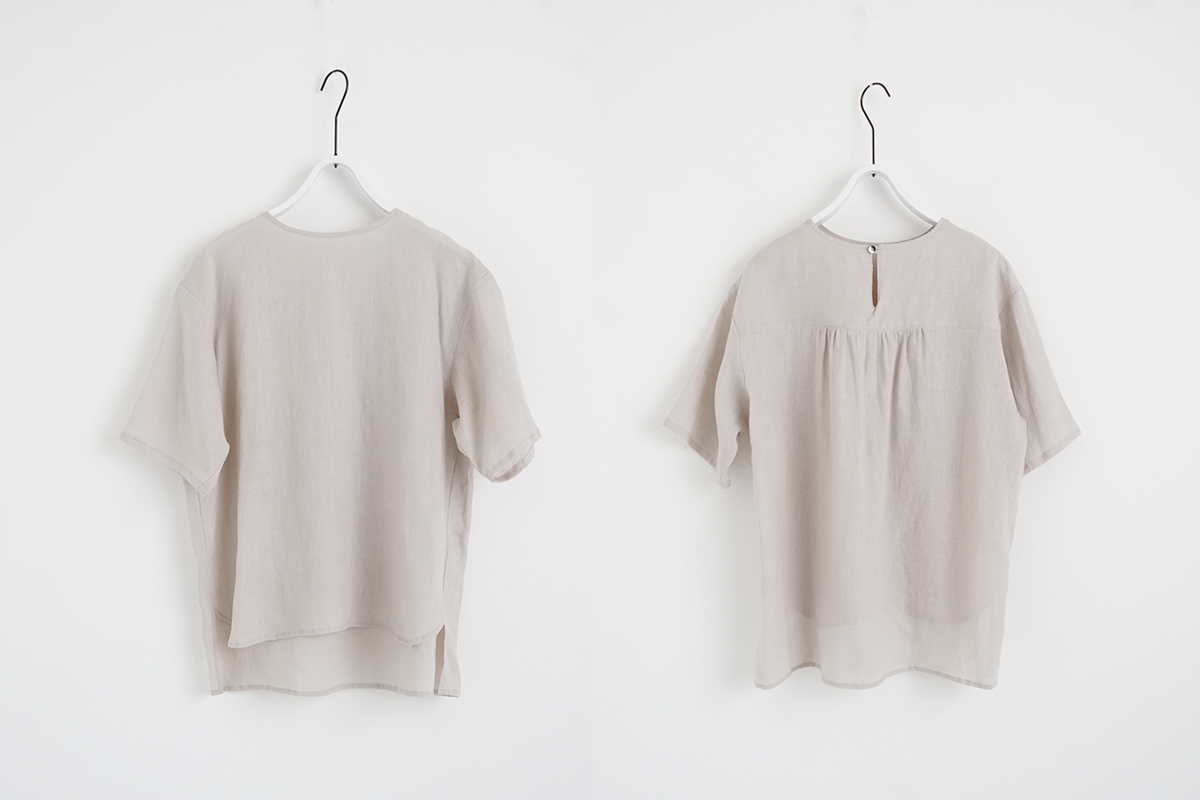 Mochi モチ pullover blouse [sand] フレンチリネンブラウス 
