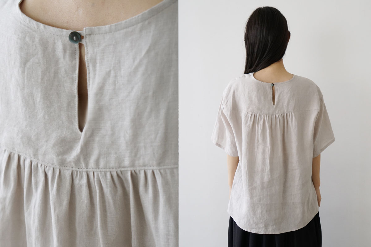 Mochi モチ pullover blouse [sand] フレンチリネンブラウス 