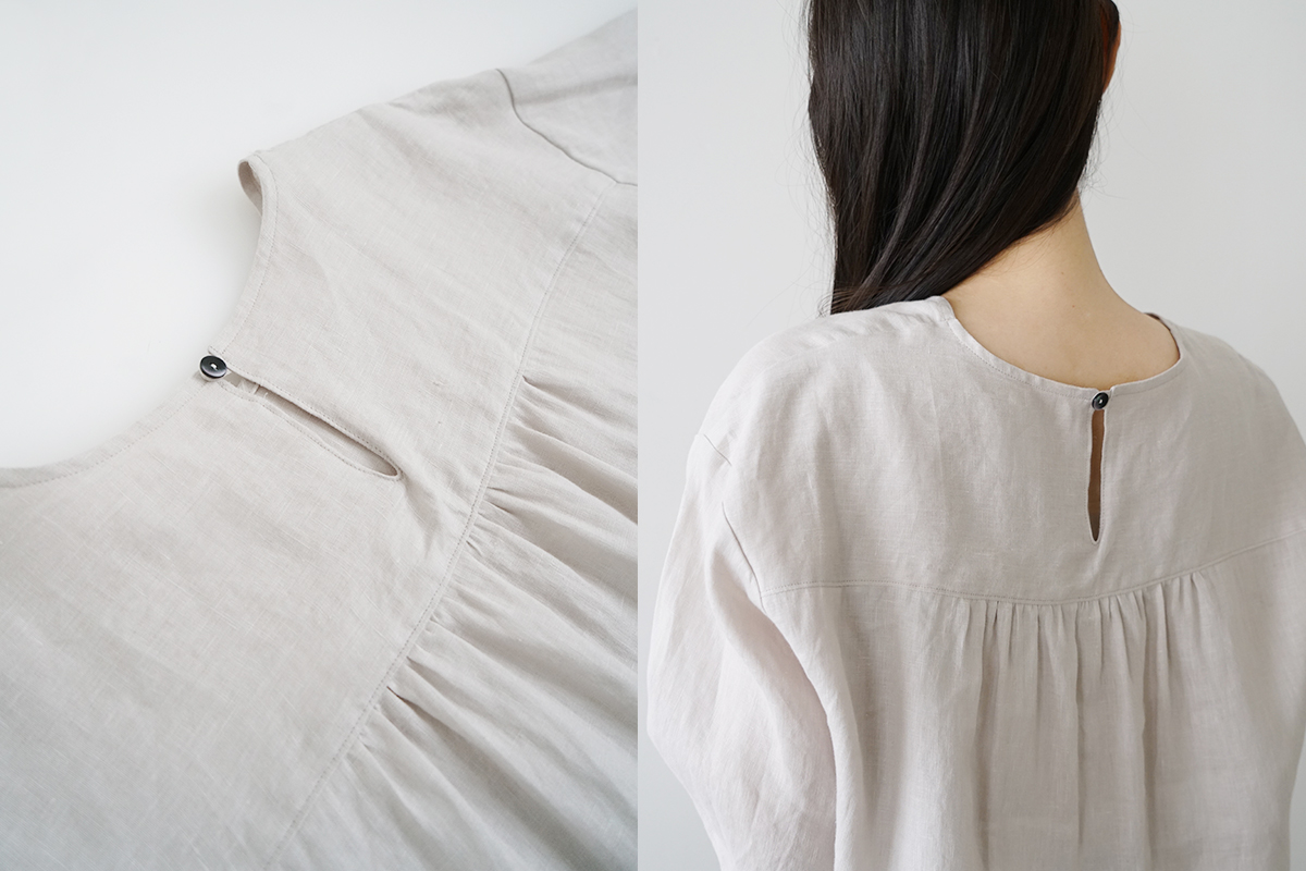 Mochi モチ pullover blouse [sand] フレンチリネンブラウス 