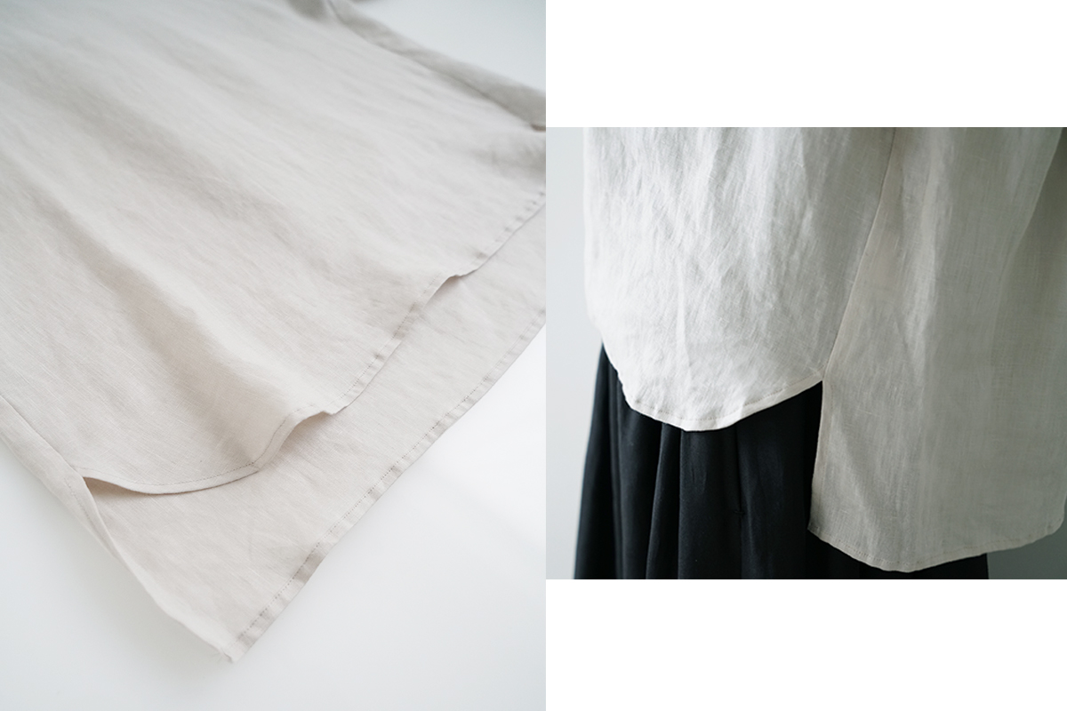 Mochi モチ pullover blouse [sand] フレンチリネンブラウス 