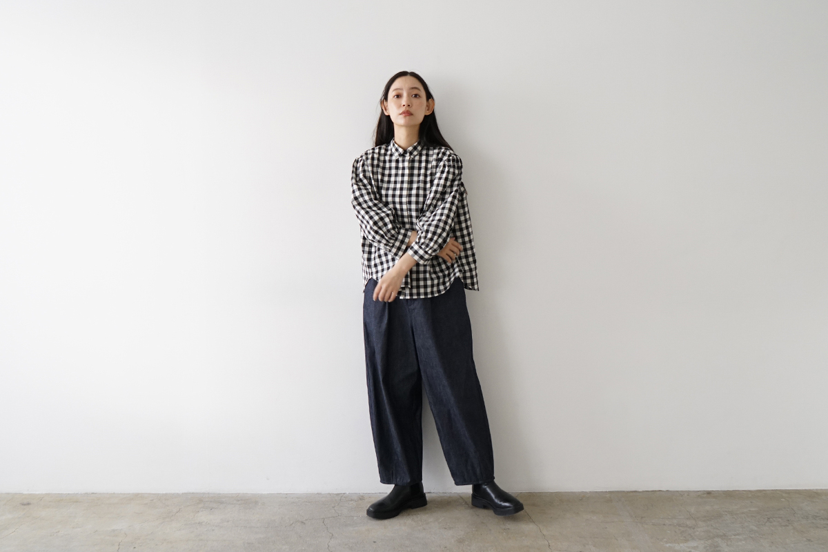 Mochi モチ suspenders denim cropped pants デニムパンツ