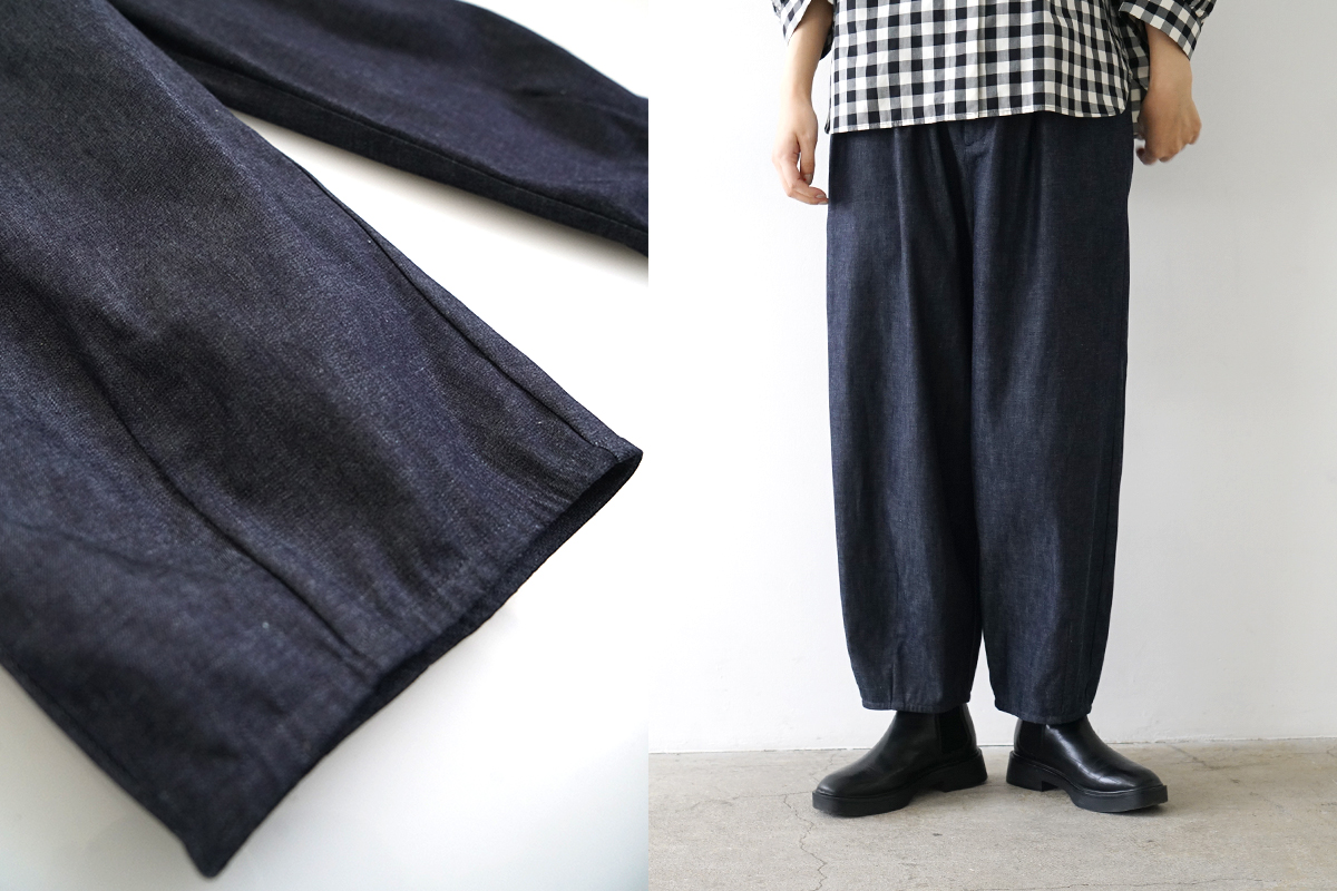 Mochi モチ suspenders denim cropped pants デニムパンツ