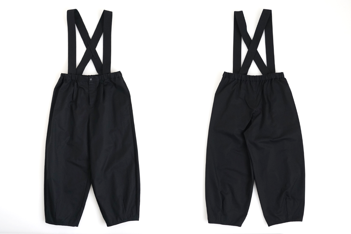 Mochi モチ suspenders cropped pants [black] サスペンダークロップドパンツ