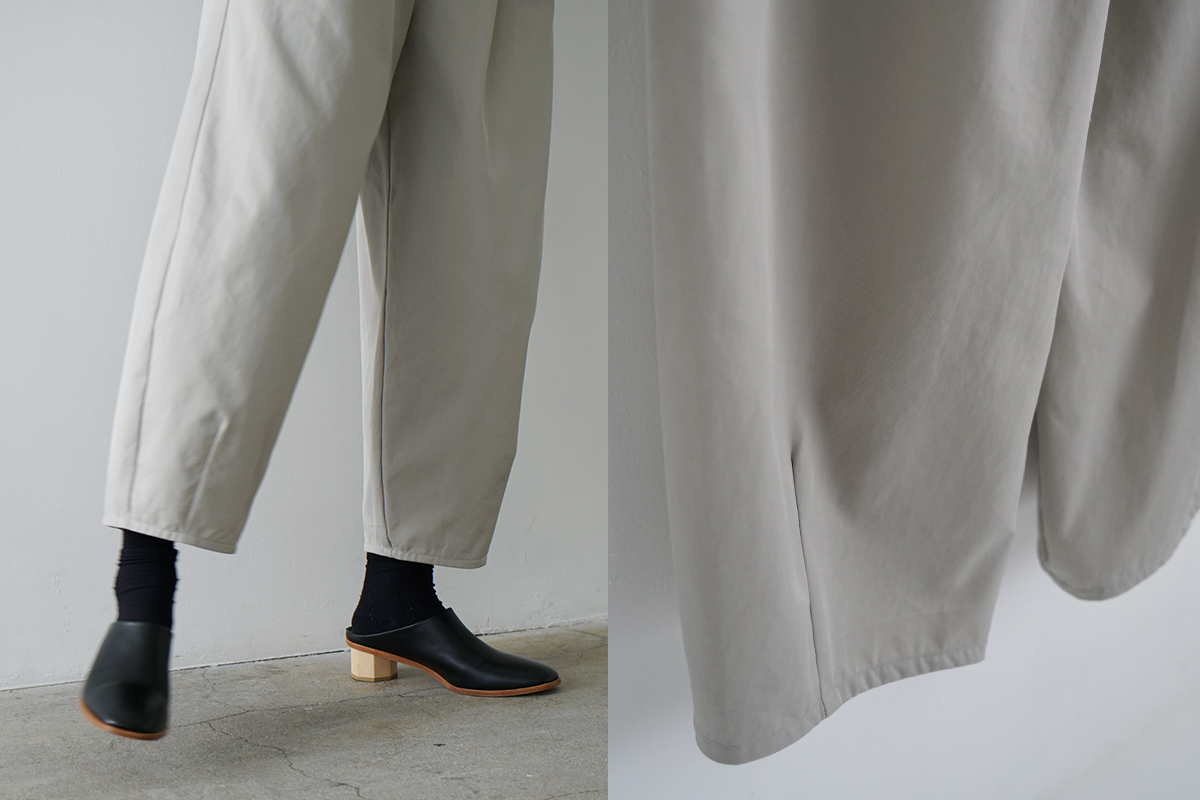 Mochi モチ suspenders cropped pants [chalk] サスペンダークロップドパンツ