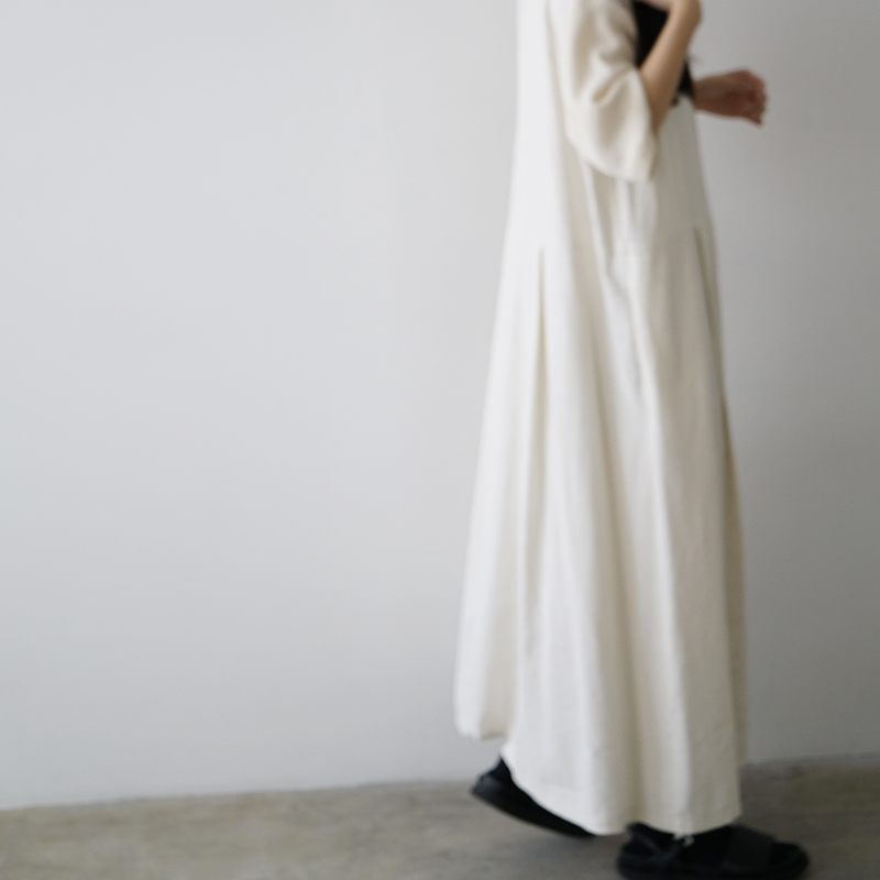 Mochi モチ open collar dress [off white] オープンカラーワンピース