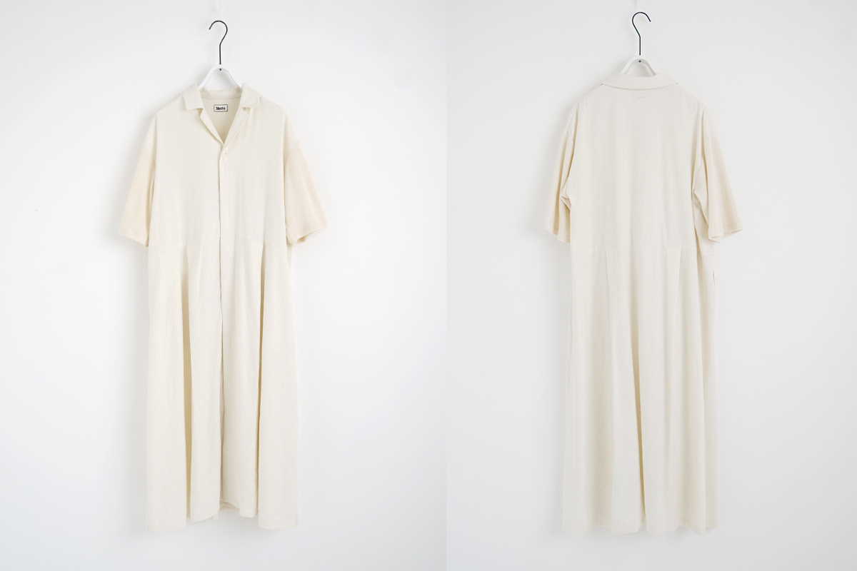 Mochi モチ open collar dress [off white] オープンカラーワンピース