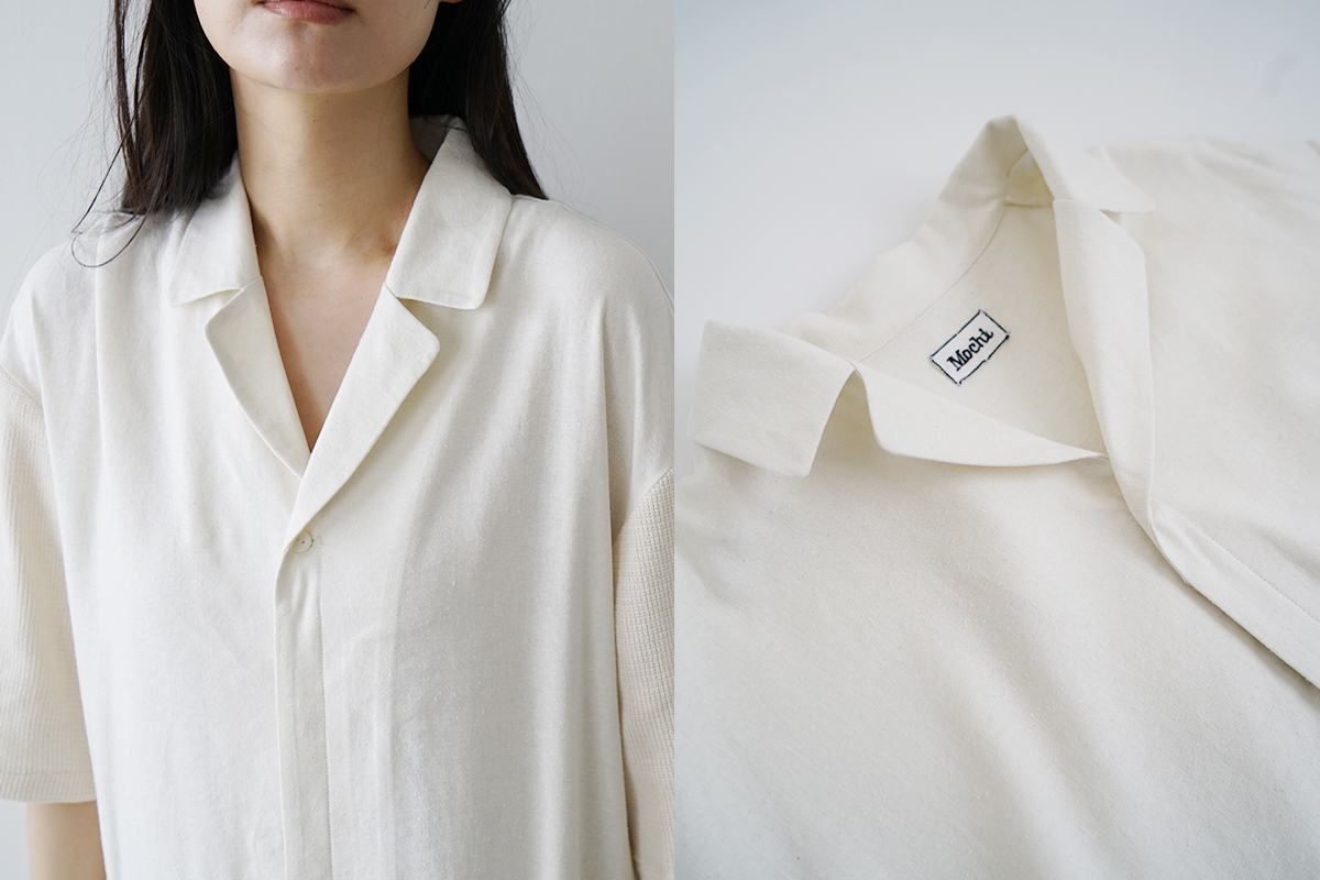 Mochi モチ open collar dress [off white] オープンカラーワンピース