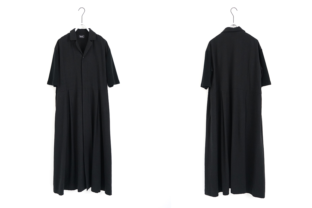 Mochi モチ open collar dress [black] オープンカラーワンピース