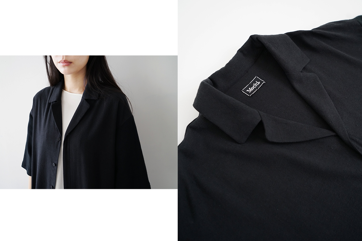 Mochi モチ open collar dress [black] オープンカラーワンピース
