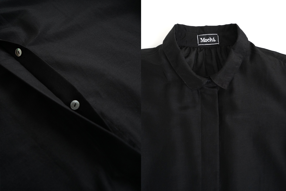 Mochi モチ puff sleeve gather blouse [black] ギャザーブラウス