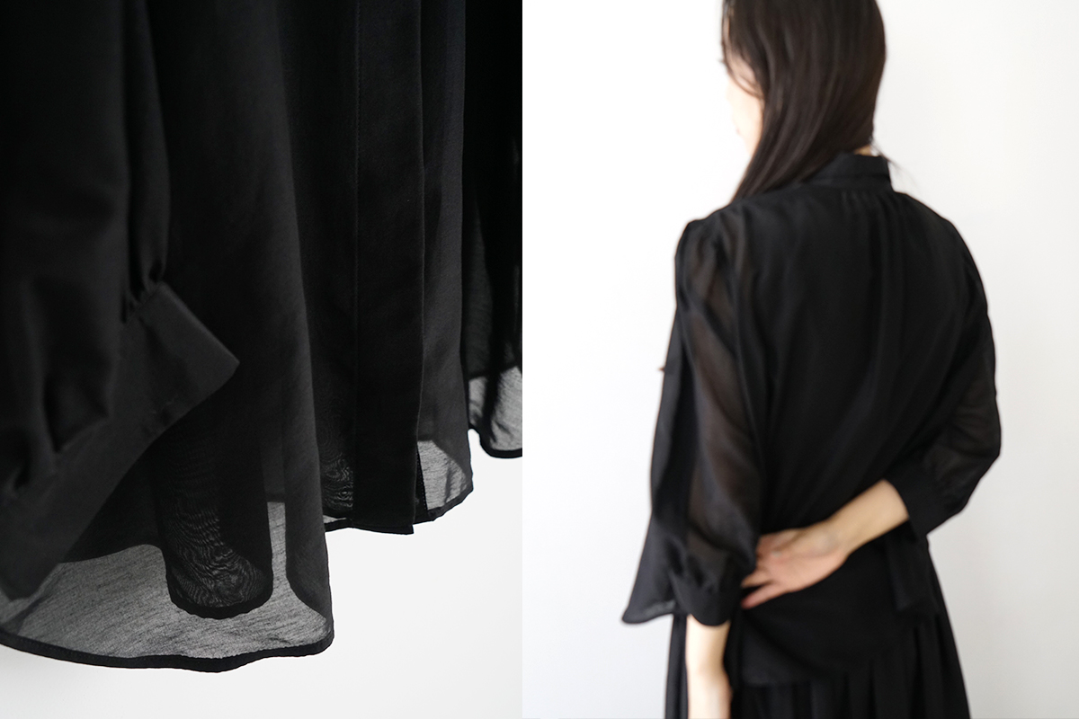 Mochi モチ puff sleeve gather blouse [black] ギャザーブラウス