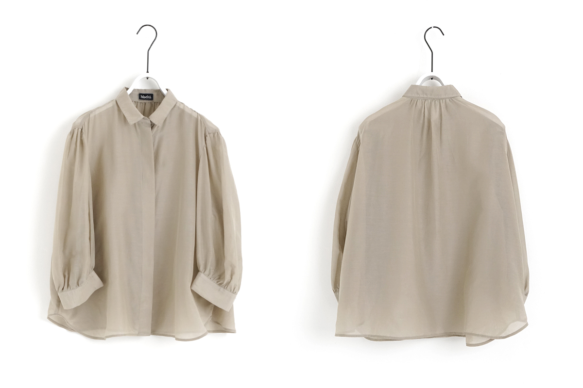 Mochi モチ puff sleeve gather blouse [sand] ギャザーブラウス