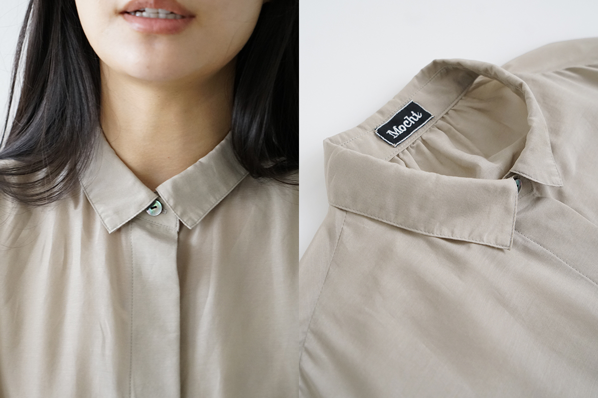 Mochi モチ puff sleeve gather blouse [sand] ギャザーブラウス