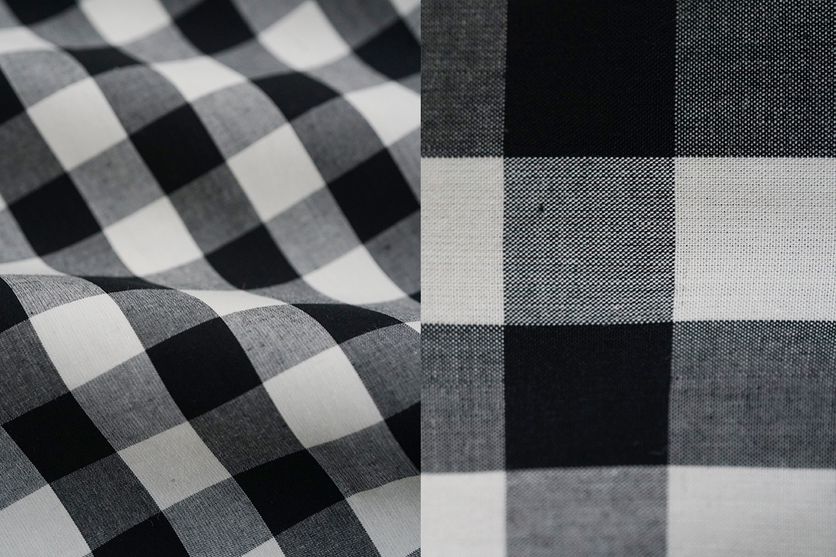 Mochi モチ puff sleeve gather blouse [gingham check] ギャザーブラウス