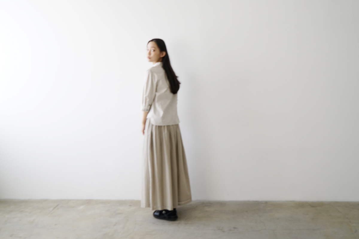 Mochi モチ cotton silk long skirt [sand] コットンシルクロングスカート