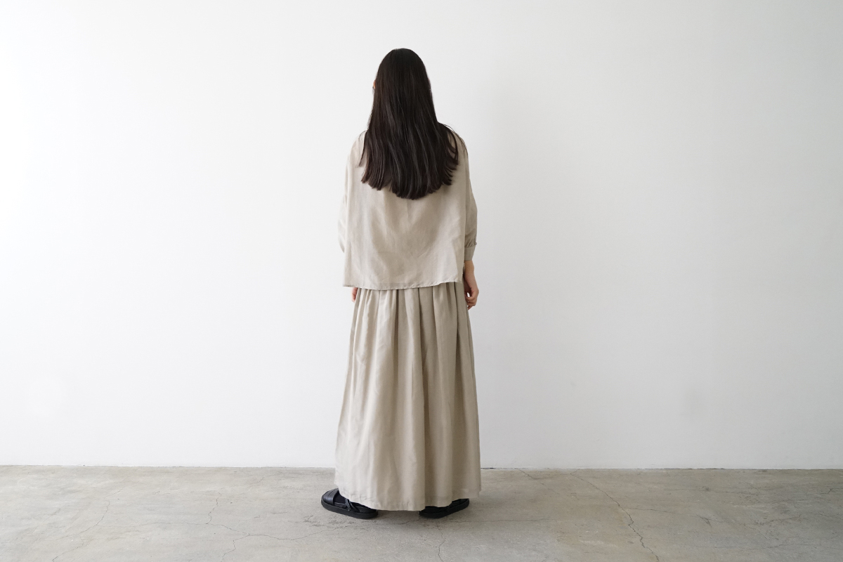 Mochi モチ cotton silk long skirt [sand] コットンシルクロングスカート