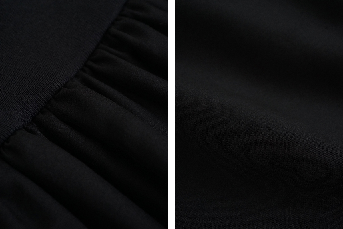 Mochi モチ cotton silk long skirt [black] コットンシルクロングスカート