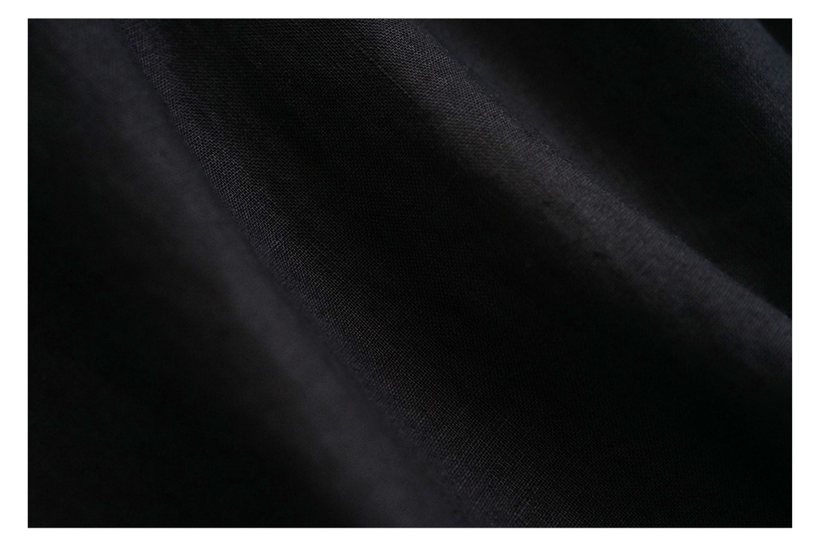 Mochi モチ linen v-neck dress [black] フレンチリネンVネックドレス