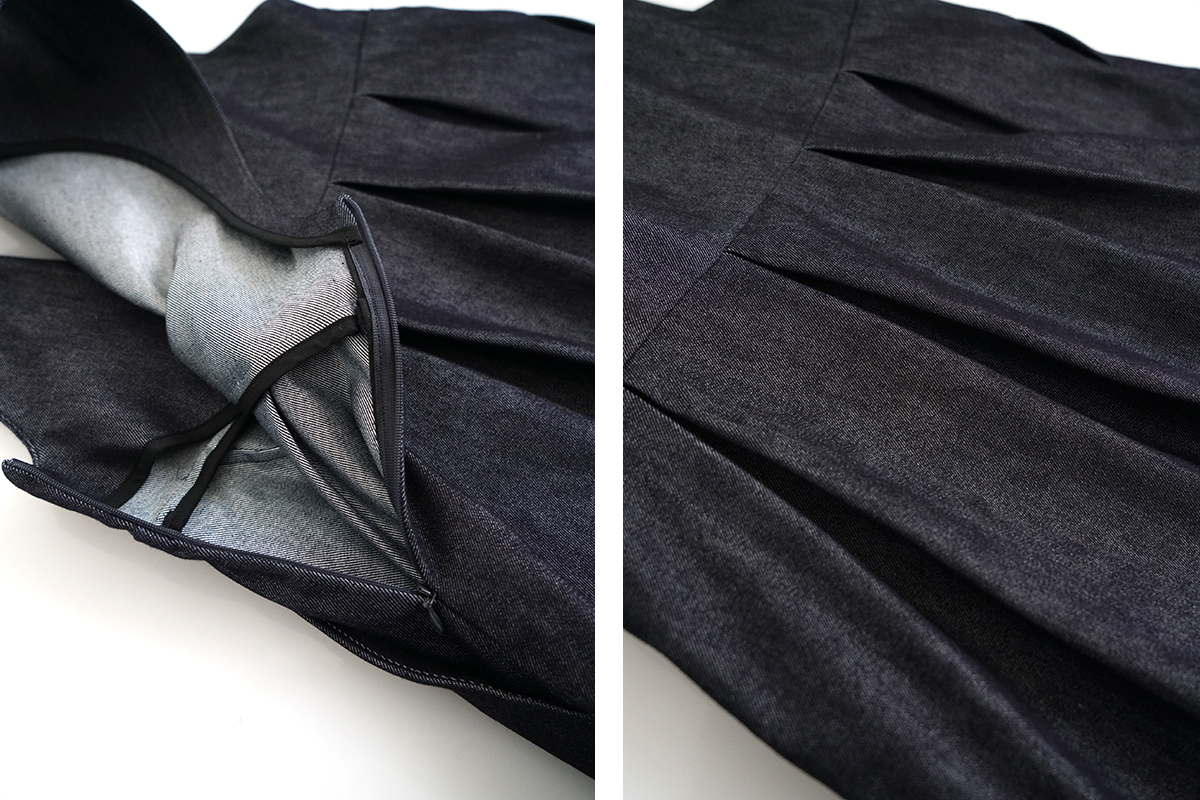 Mochi モチ silk denim jumper skirt ジャンパースカート