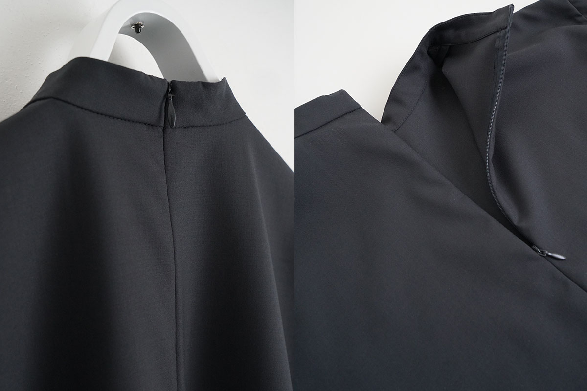 Mochi モチ petit high necked shirt [dark moss grey] ハイネックシャツ