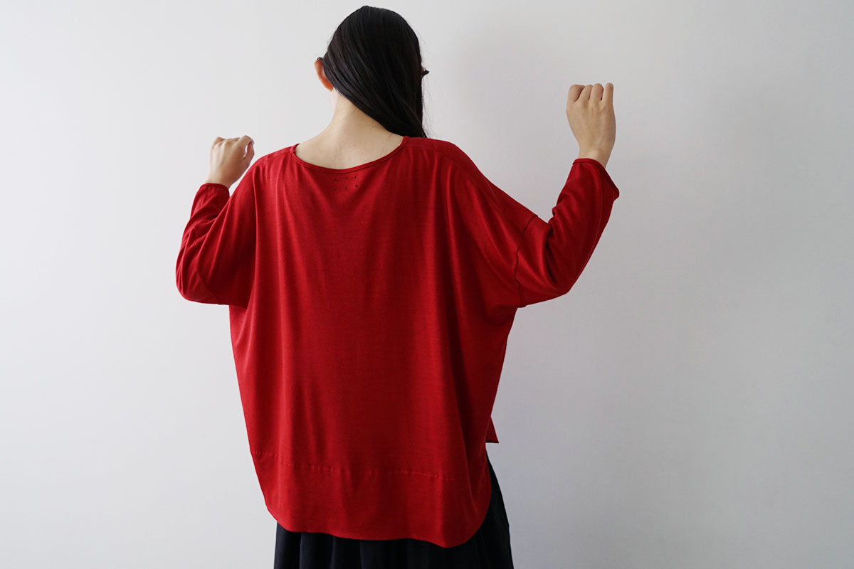 Mochi モチ three quarter sleeve t-shirt [red]<br>七分丈Tシャツ