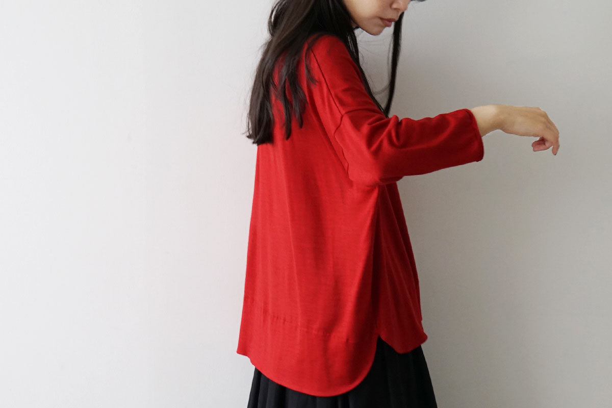 Mochi モチ three quarter sleeve t-shirt [red]<br>七分丈Tシャツ