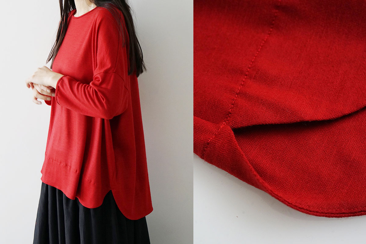 Mochi モチ three quarter sleeve t-shirt [red]<br>七分丈Tシャツ