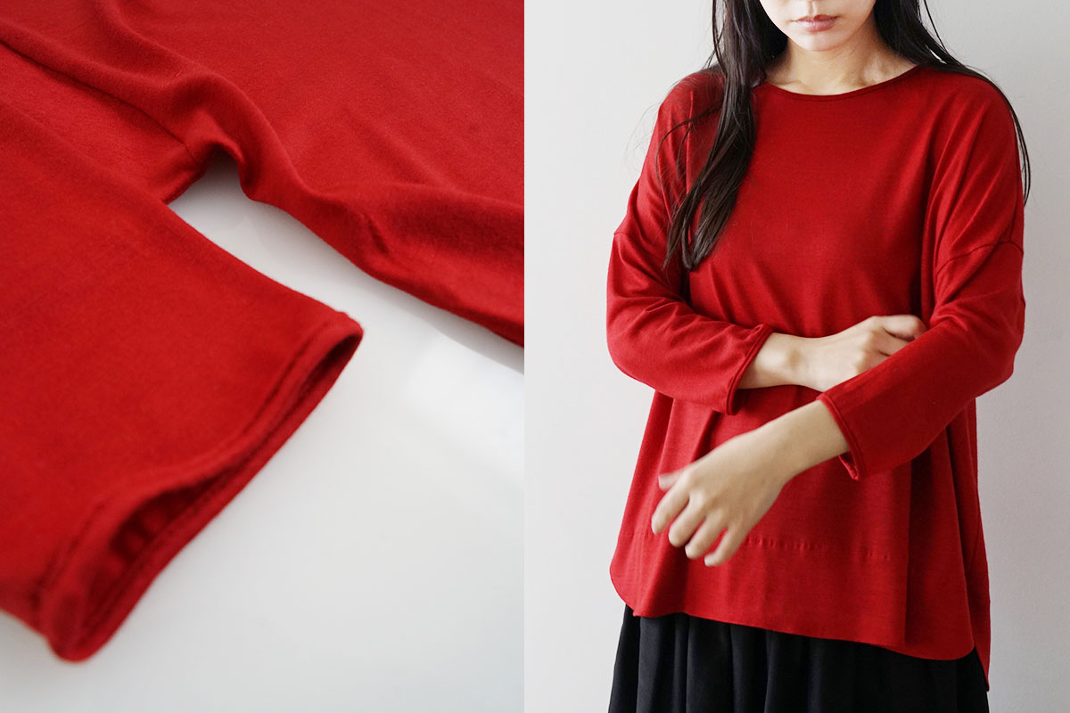 Mochi モチ three quarter sleeve t-shirt [red]<br>七分丈Tシャツ
