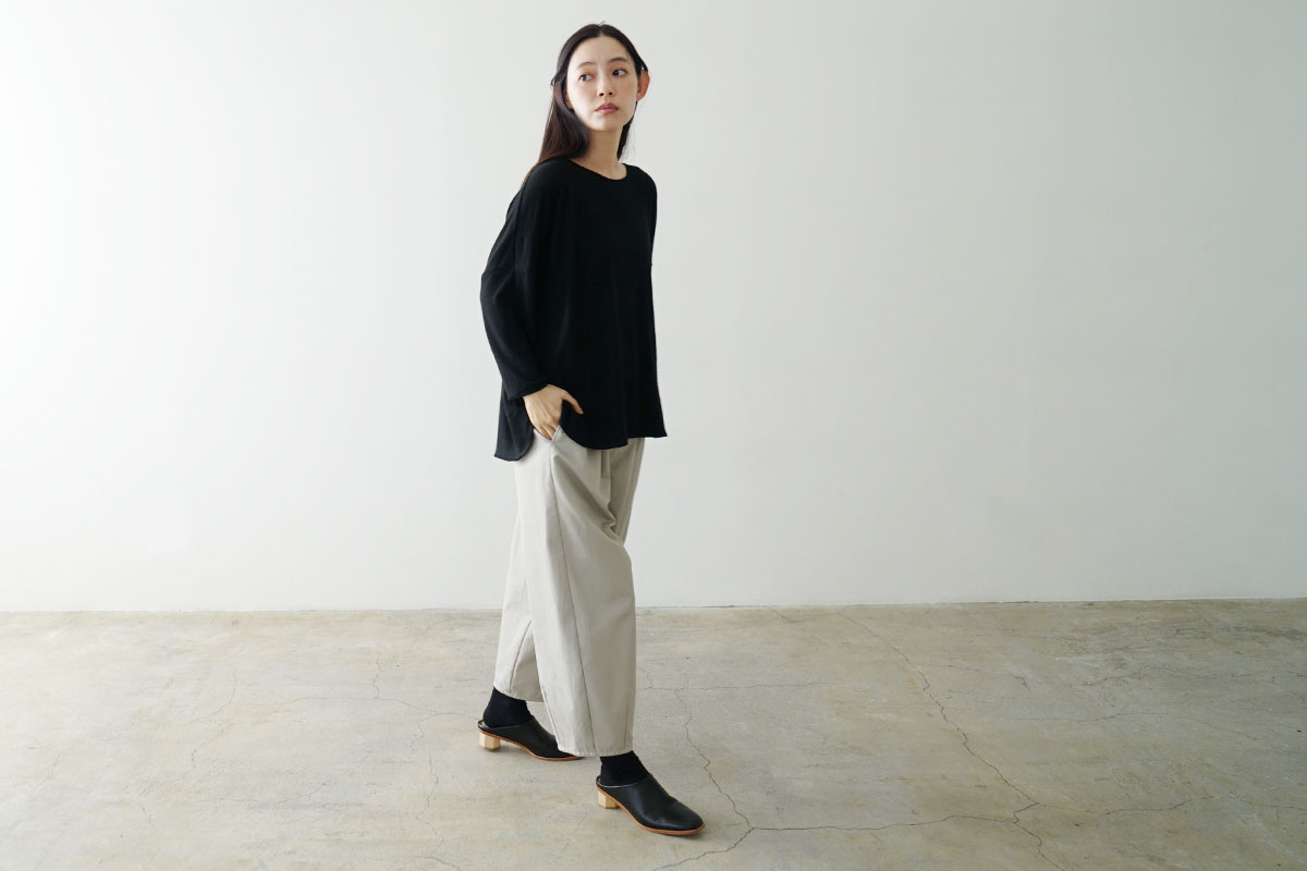 Mochi モチ three quarter sleeve t-shirt [black] 七分丈Tシャツ