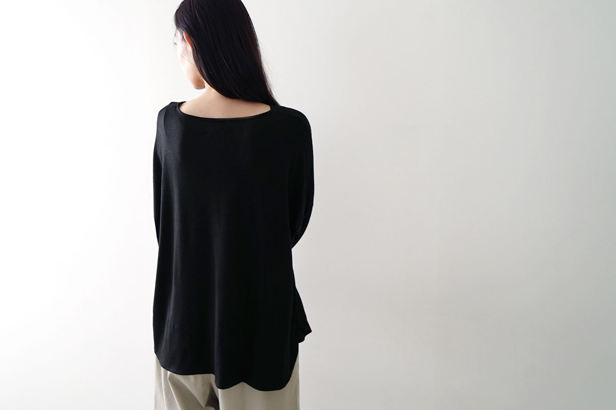 Mochi モチ three quarter sleeve t-shirt [black] 七分丈Tシャツ