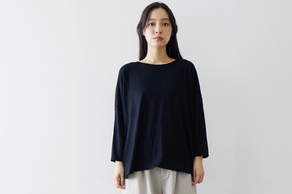 Mochi モチ three quarter sleeve t-shirt [black] 七分丈Tシャツ
