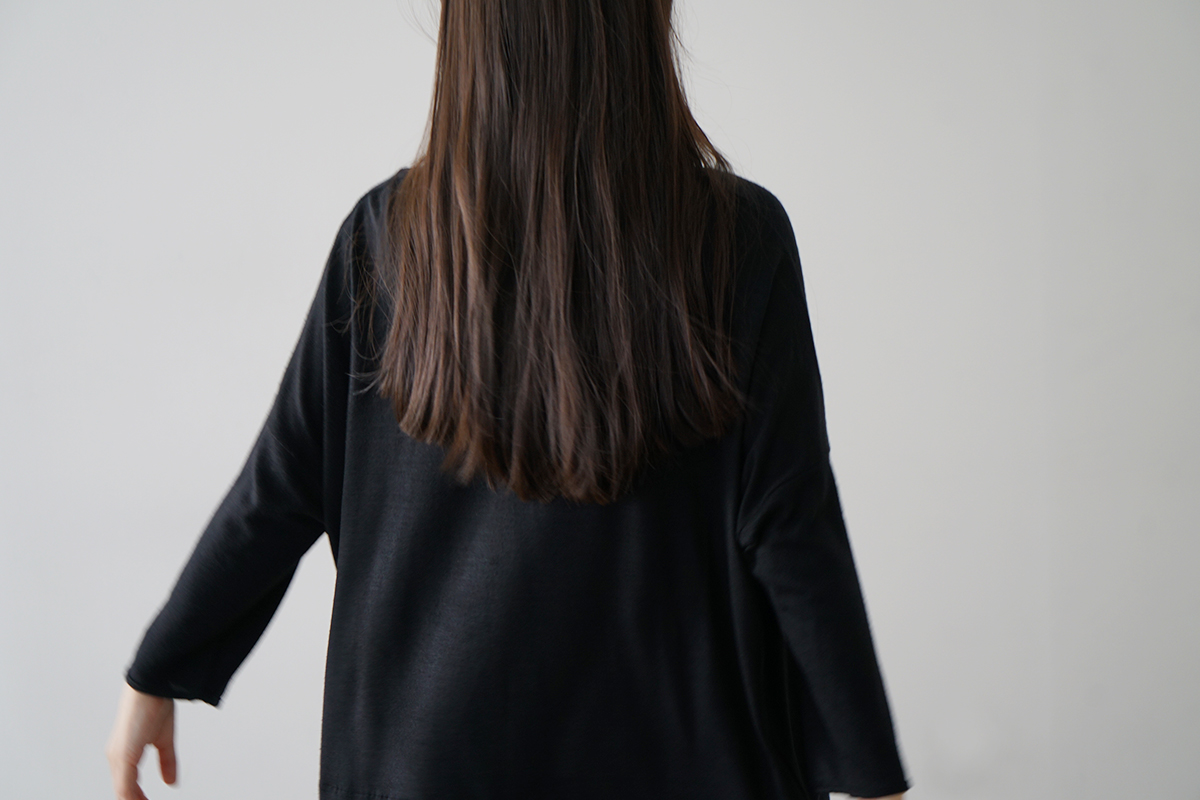 Mochi モチ three quarter sleeve t-shirt [black] 七分丈Tシャツ